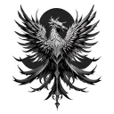 Gothic Phoenix tattoo design idea