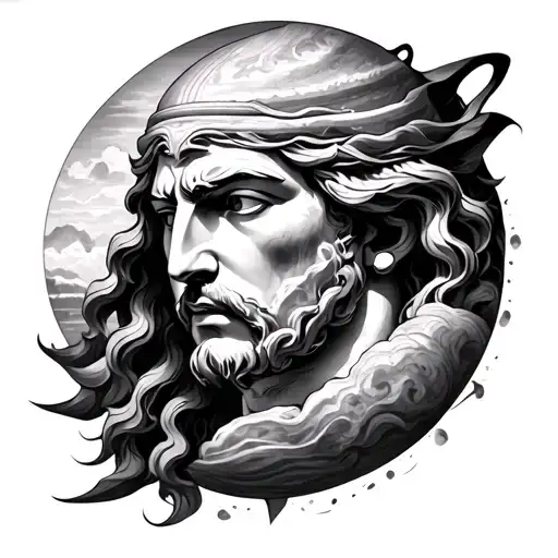 Jupiter God tattoo design idea