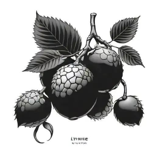 fineline lychee fruit Natural without leaves tattoo design idea