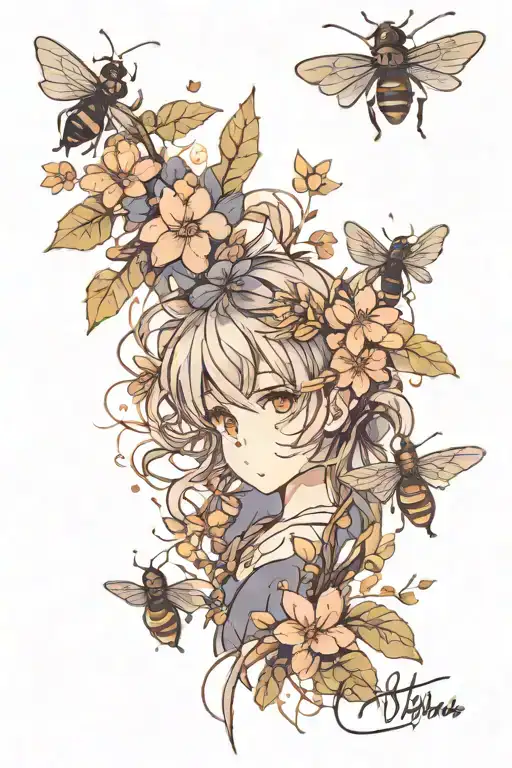 fireflies in a field twilight  tattoo design idea