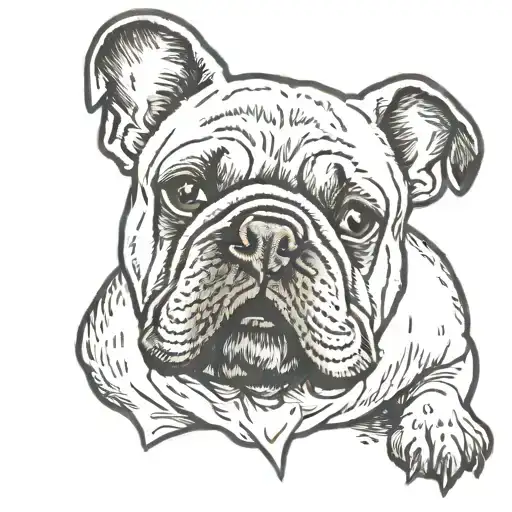 French bulldog tattoo design idea