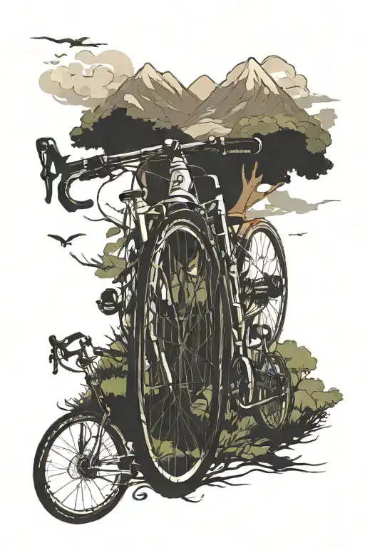 Winning against leukemia, road bike, nature (sea and landscape), travels tattoo design idea