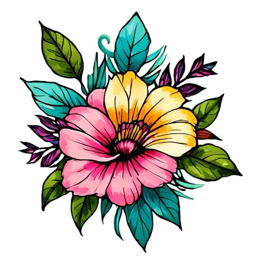 Catalina flowers wrapped tattoo design idea