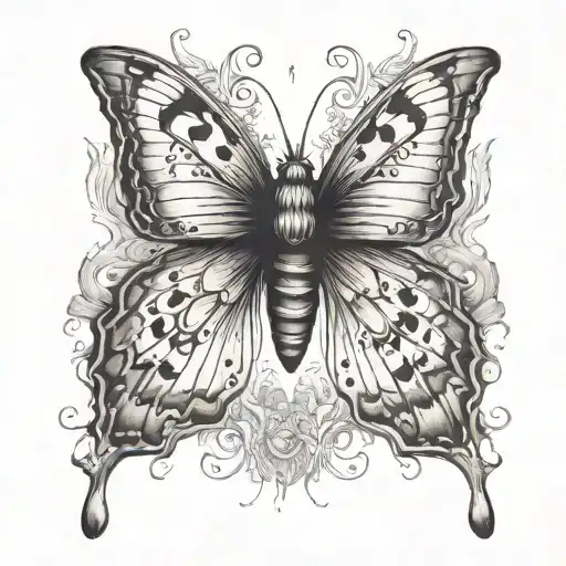 ugly screaming butterfly tattoo design idea