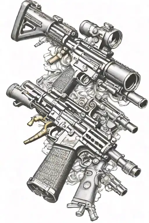 ar15 shooting a bullet on back tattoo design tattoo design idea