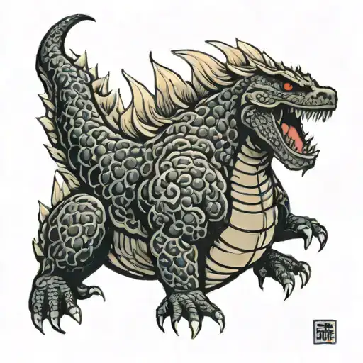 godzilla tattoo design idea