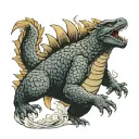 godzilla tattoo design idea