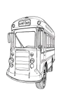 Retro school bus side view tattoo design idea