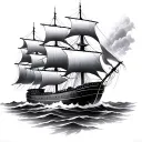 Ship In Storm tattoo design idea
