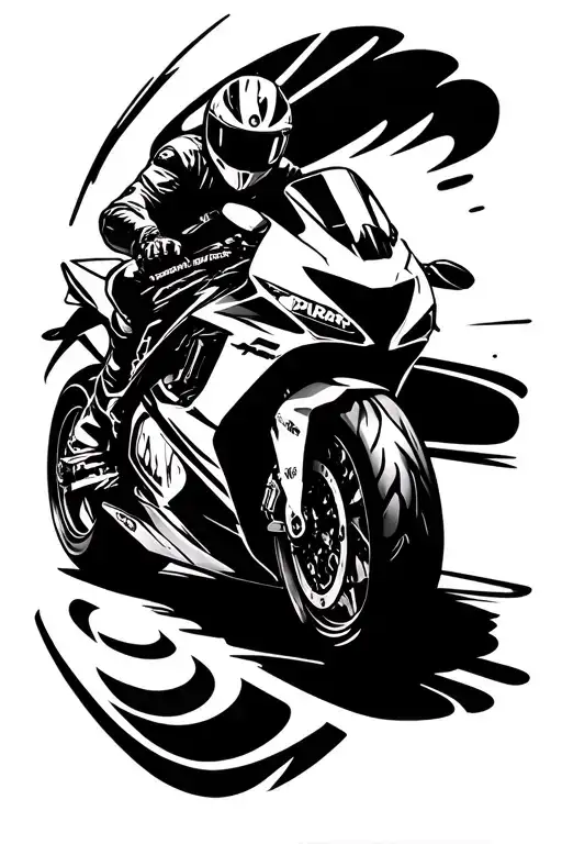 supersport racing Motorbike death speed tattoo design idea