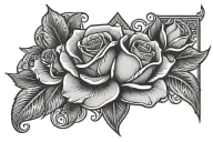 polynesian ace card and rose intertwined representing the client's tattoo design idea