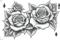 polynesian ace card and rose intertwined representing the client's tattoo design idea