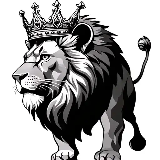 LION WITH A CROWN WEIGHT LOSS tattoo design idea