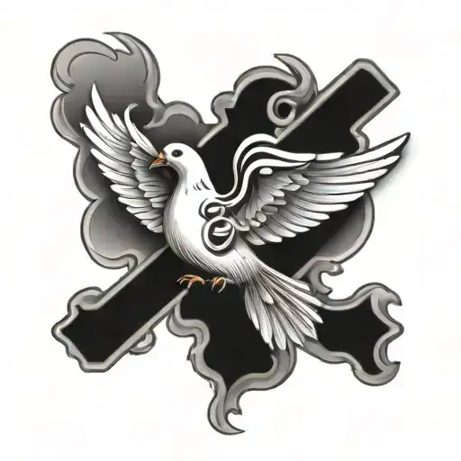 number 999 in front of a dove carrying the number 17 tattoo design idea