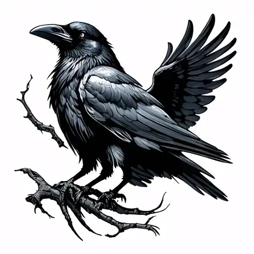 stranger and raven tattoo design idea