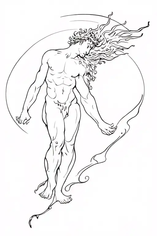 poseidon god tattoo design idea