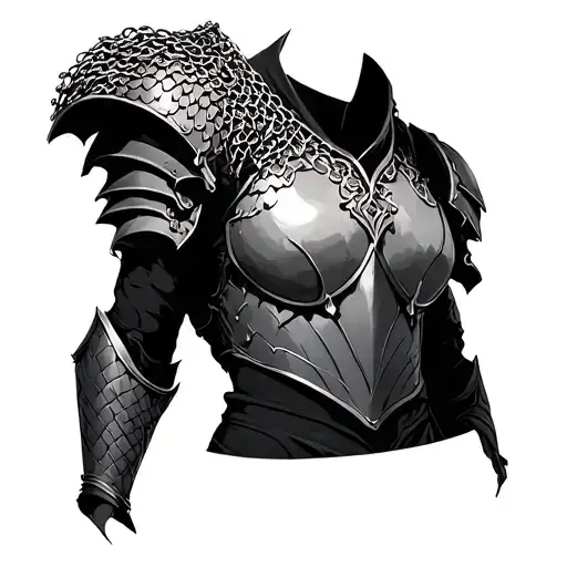 shoulder armor including chain mail tattoo design idea