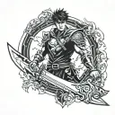 berserk mark with sword going tattoo design idea