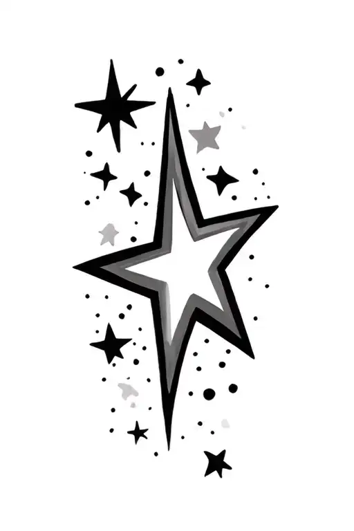 Coverup Stars and Dots tattoo design idea