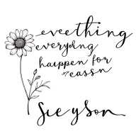 spine quote "everything happens for a reason" with july birth flower tattoo design idea