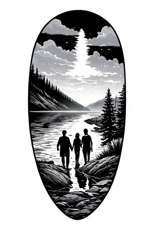 faith family travel outdoors arm sleeve tattoo design idea