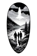 faith family travel outdoors arm sleeve tattoo design idea