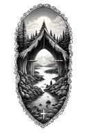 faith family travel outdoors arm sleeve tattoo design idea