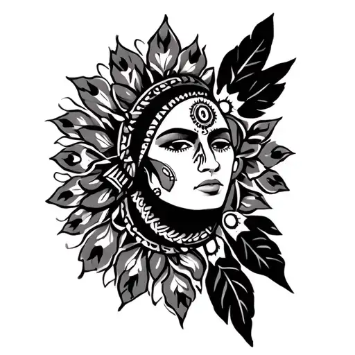 Mexican and Navajo tattoo design idea