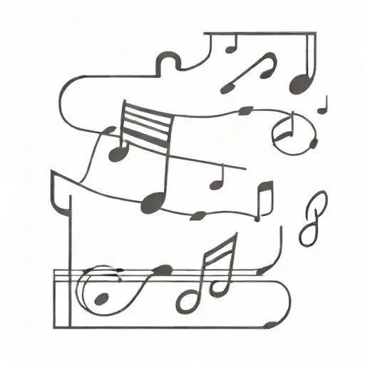 visual pathway, music notes tattoo design idea