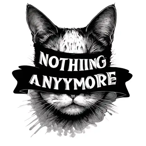 I want a forearm tattoo with a busy, melancholic, sad, and hopeless drawing with the phrase "Nothing matters anymore." tattoo design idea