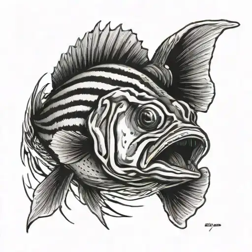 striped bass tattoo design idea