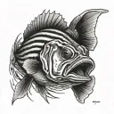 striped bass tattoo design idea