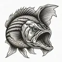 striped bass tattoo design idea