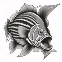 striped bass tattoo design idea