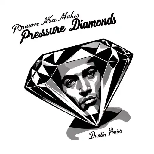 "Pressure Makes Diamonds" Diamond Jewel with Dustin Porier's face inside it tattoo design idea