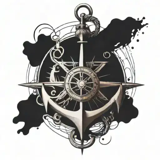 anchor compass heartbeat line coordinates 40 0380085 tattoo design idea