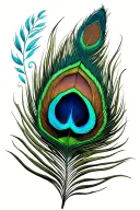 peacock feather ink quill writing Hare Krsna  tattoo design idea