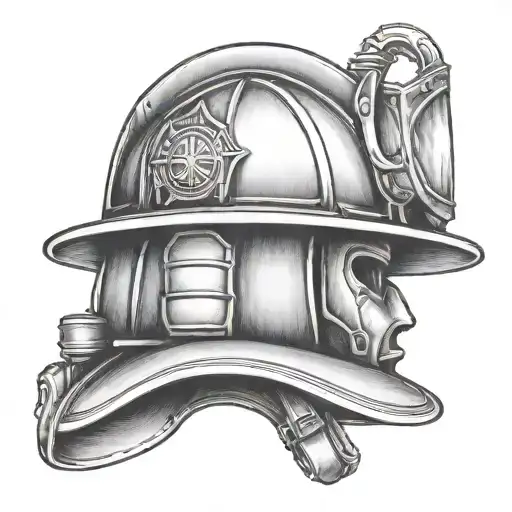 firefighter helmet tattoo design idea