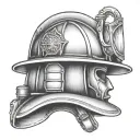 firefighter helmet tattoo design idea