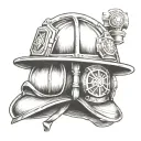 firefighter helmet tattoo design idea
