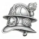 firefighter helmet tattoo design idea