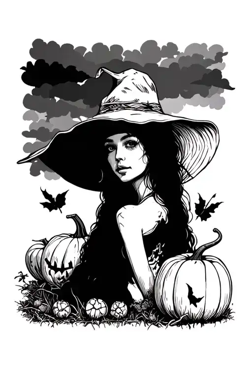 pumpkin patch tattoo design idea
