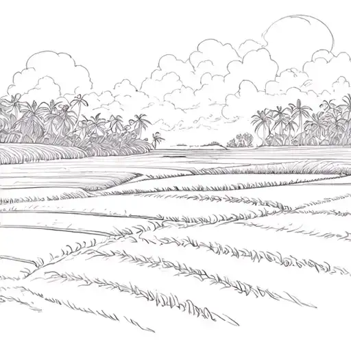 Rice fields and the Philippine sea tattoo design idea
