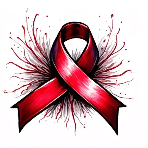sickle cell Awareness Ribbon tattoo design idea
