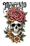 memento mori text tattoo design idea