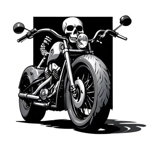 Skeleton Motorcycle tattoo design idea