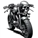 Skeleton Motorcycle tattoo design idea