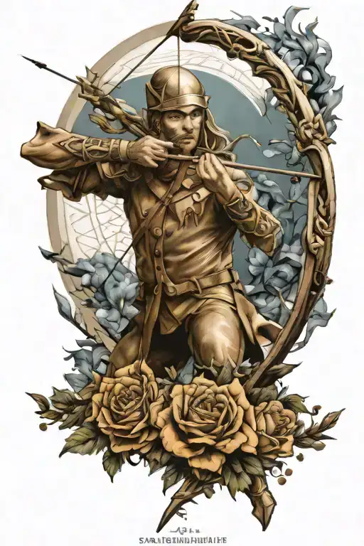 Sagittarius archer shooting tattoo design idea