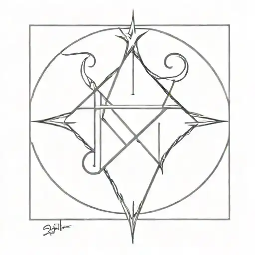 satanic symbols tattoo design idea