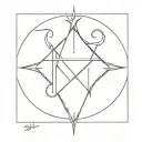satanic symbols tattoo design idea